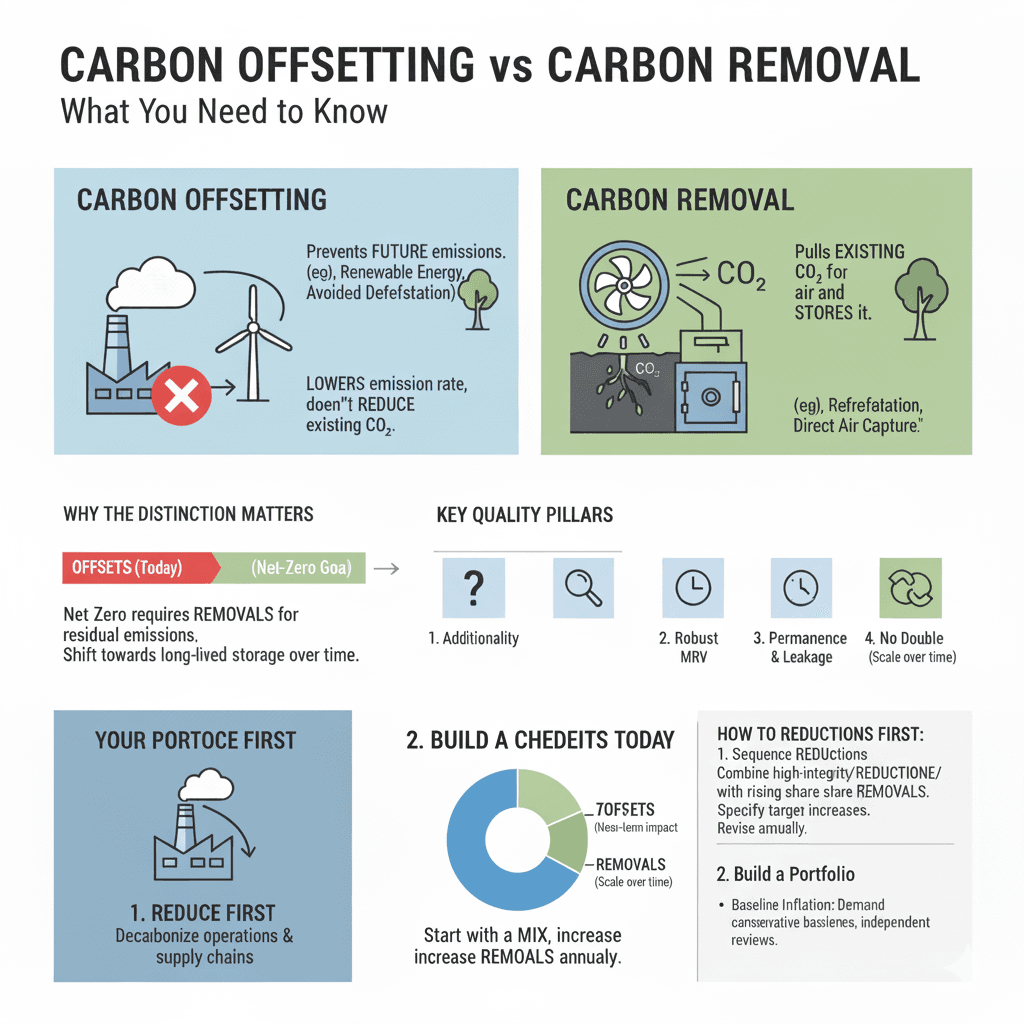 Carbon Offsetting vs Carbon Removal