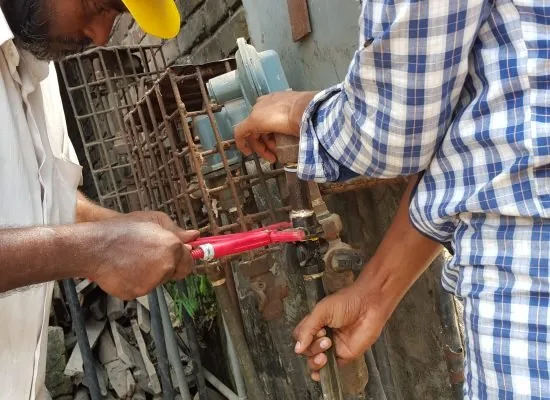 Titas Gasleck-Reparatur